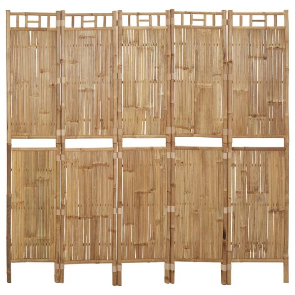 VidaXL Sobna pregrada s 5 panela od bambusa 200 x 180 cm