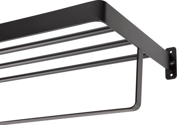 Zidna vješalica za ručnike HANDY 60x22 cm, crna