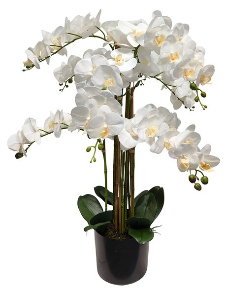 Umjetna orhideja bijela 80 cm Lia real touch - Bijela - 71 - 90 cm