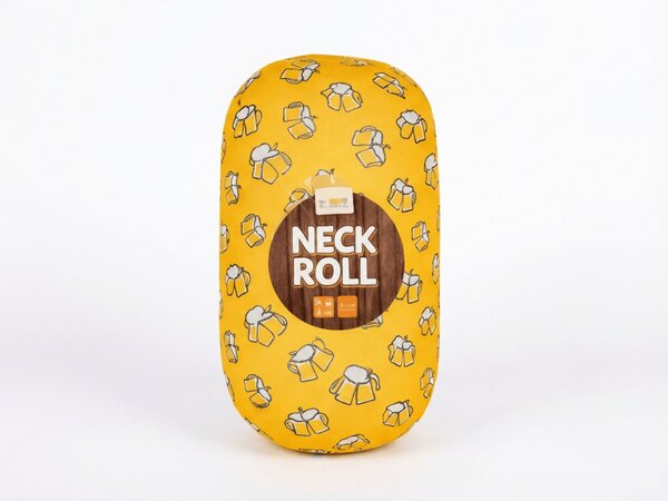 Putni jastučić BEER NECK ROLL 30x15 cm, žuti