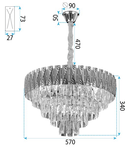 Visilica s kristalima G060-CP 60CM