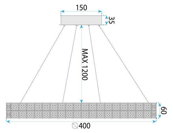 LED svijetiljka MS004-CP 40cm CHROME