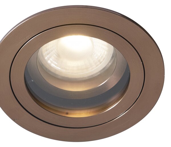Set od 6 modernih ugradbenih reflektora tamne bronce, rotirajućih i nagibnih IP44 - Chuck