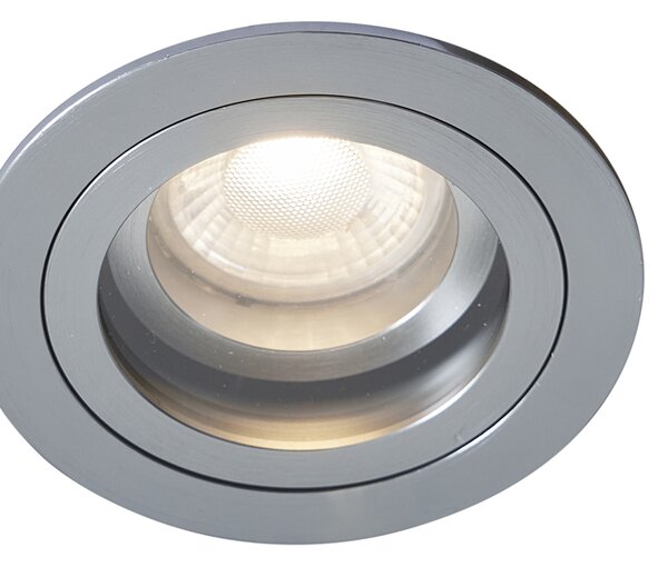Set od 6 modernih ugradbenih reflektora boje metala podesivih IP44 - Chuck