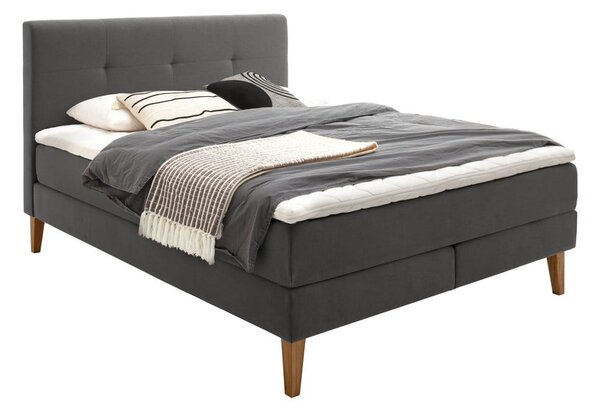 Antracitno sivi boxspring krevet 180x200 cm Stockholm – Meise Möbel