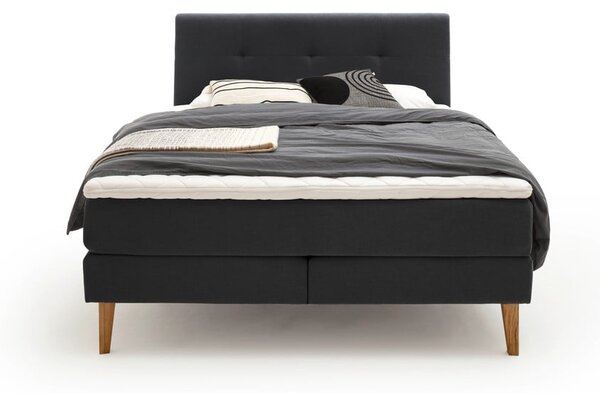 Antracitno sivi boxspring krevet 180x200 cm Stockholm – Meise Möbel