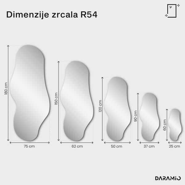 Ogledalo sa zlatnom obradom stakla Pure R54
