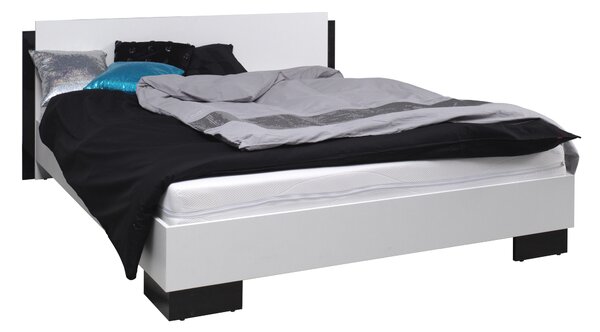 Bračni krevet 160x200 cm Laurenia (bijela + crna) (s podnicom)