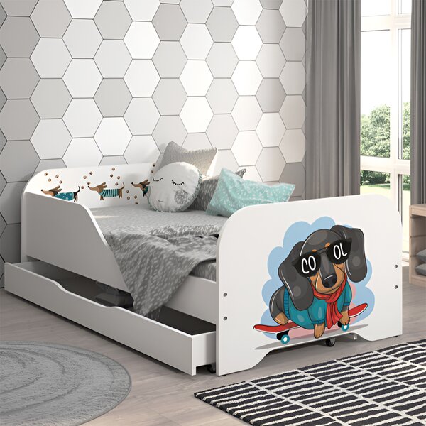 Dječji krevet 140 × 70 cm s madracem i letvicama – COOL DOG