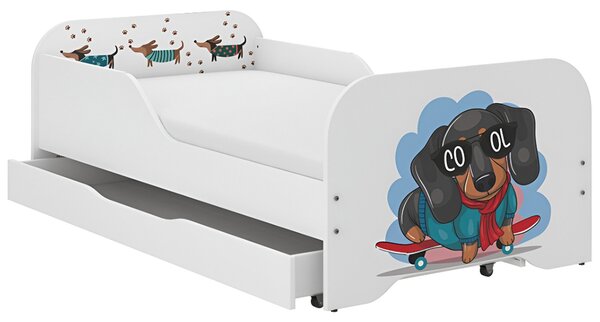 Dječji krevet 140 × 70 cm s madracem i letvicama – COOL DOG
