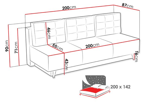 Zondo.hr Sofa Mondo (siva). 1122686