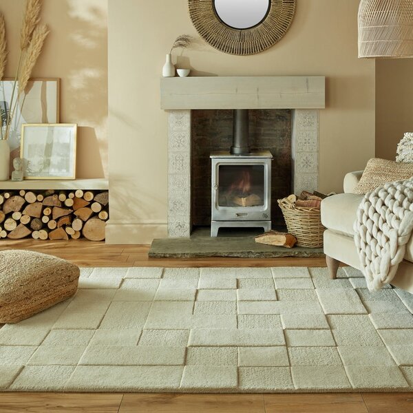 Bež vuneni tepih 230x160 cm Checkerboard - Flair Rugs