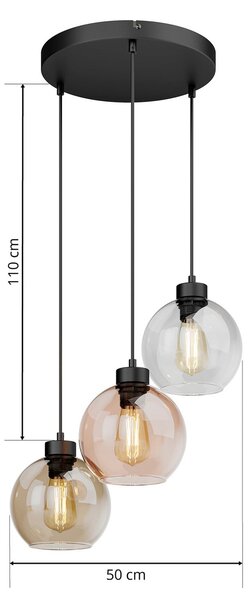 Viseće Svjetiljka TK Lighting, Cubus, prigušiv, Višebojno, Dnevna soba, Staklo, Moderan