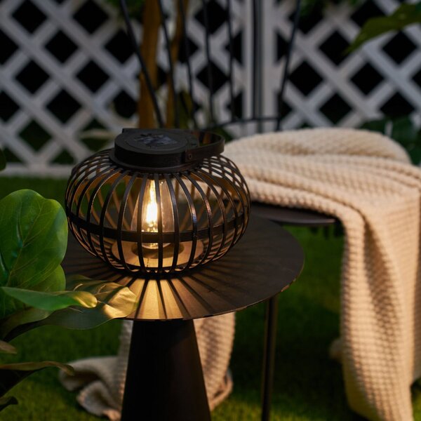 Pauleen SUNSHINE BLISS crna 17 cm IP44 LED solarna stolna lampa, Crno, Bambus