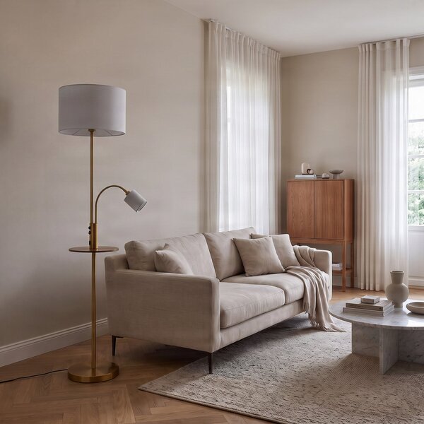 Podne Lampa Lindby, Aovan, Bronca / stari mesing, Dnevna soba, Metal, Moderan
