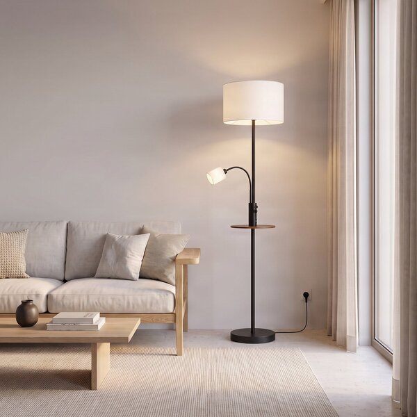 Podne Lampa Lindby, Aovan, Crno, Dnevna soba, Metal, Moderan