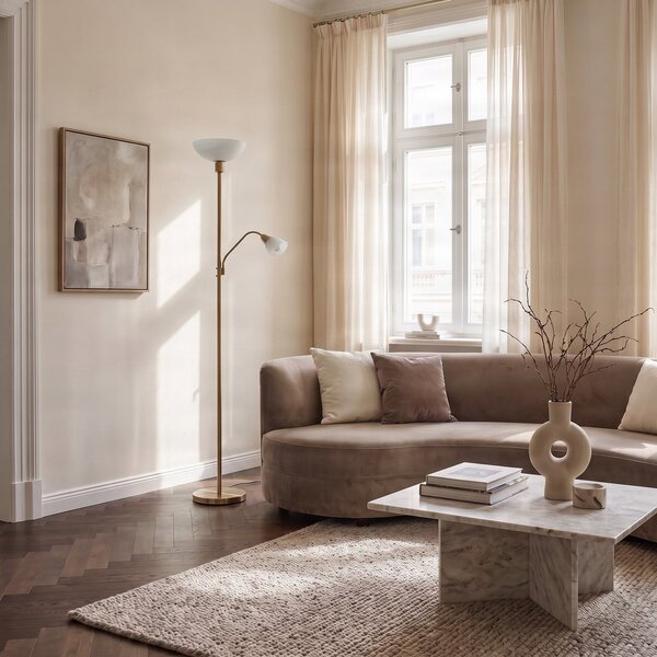 Podne Lampa Lindby, Jost, Zlato / mjed, Dnevna soba, Metal