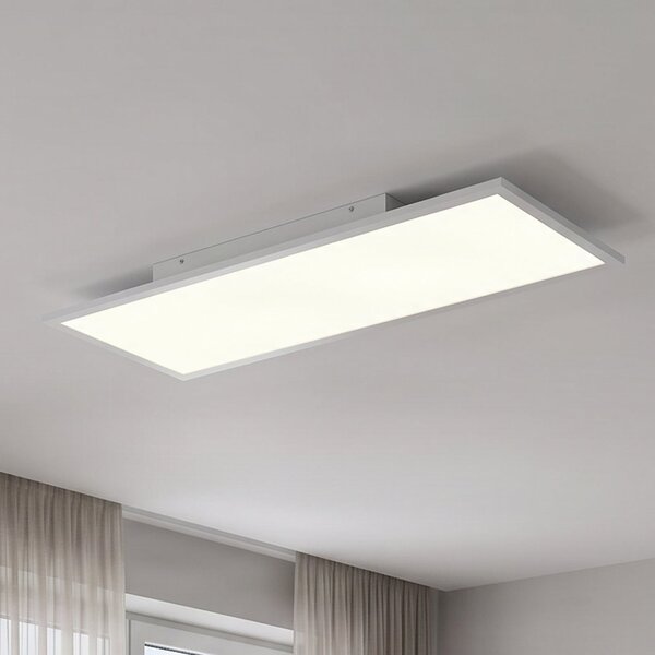 Lindby LED panel Quais, 80 x 30 cm, bijela, metal, 4.000K, Bijela, Kuhinja, Aluminij