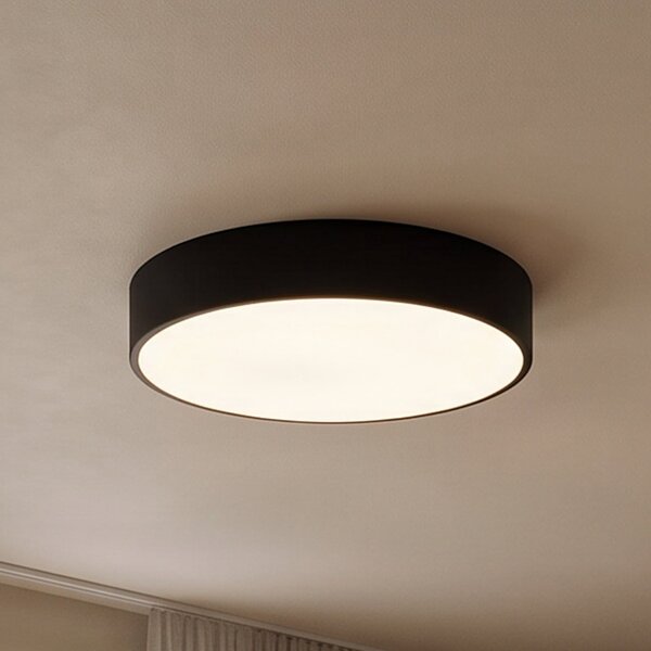 TEMAR LIGHTING Cleo stropna svjetiljka, Ø 40 cm, IP20, crna, metalna, E27, prigušiva, Crno, Dnevni boravak/blagovaonica, Metal