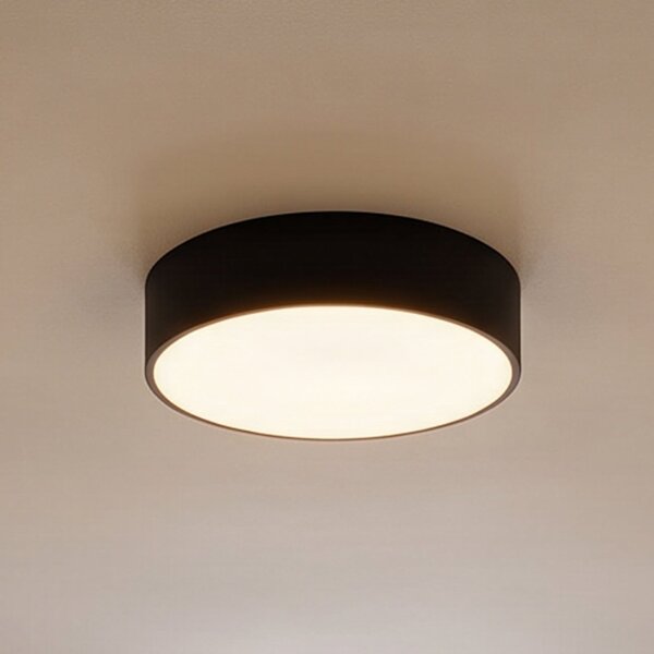 TEMAR LIGHTING Cleo stropna svjetiljka, Ø 30 cm, IP20, crna, metalna, E27, prigušiva, Crno, Dnevni boravak/blagovaonica, Metal
