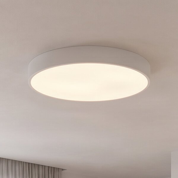 TEMAR LIGHTING Plafonjera Cleo, Ø 60 cm, IP20, bijela, metal, E27, prigušiva, Bijela, Dnevni boravak/blagovaonica, Metal