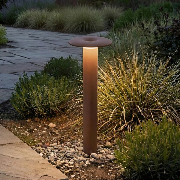 Lucande LED svjetiljka za put Haloa, smeđa/hrđa, visina 50 cm, IP54, Smeđa / hrđa, Aluminij