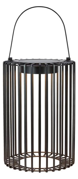Crna LED lanterna sa solarnim panel/s USB za eksterijer (visina 54 cm) Cavia – Markslöjd