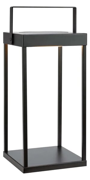 Crna LED lanterna sa solarnim panel/s USB za eksterijer (visina 42 cm) Pure – Markslöjd