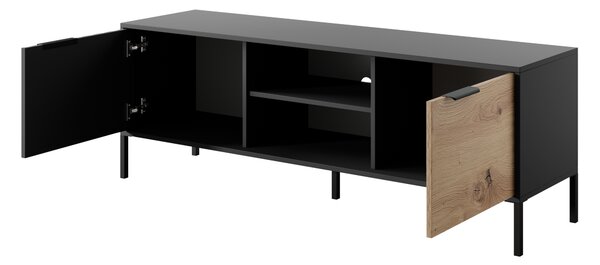 Crni RTV stalak u dekoru artisan hrast RAVE 153 2D