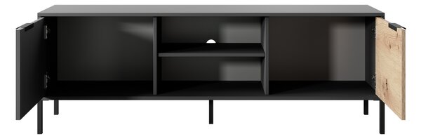 Crni RTV stalak u dekoru artisan hrast RAVE 153 2D