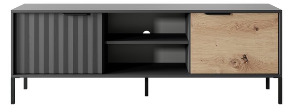 Crni RTV stalak u dekoru artisan hrast RAVE 153 2D