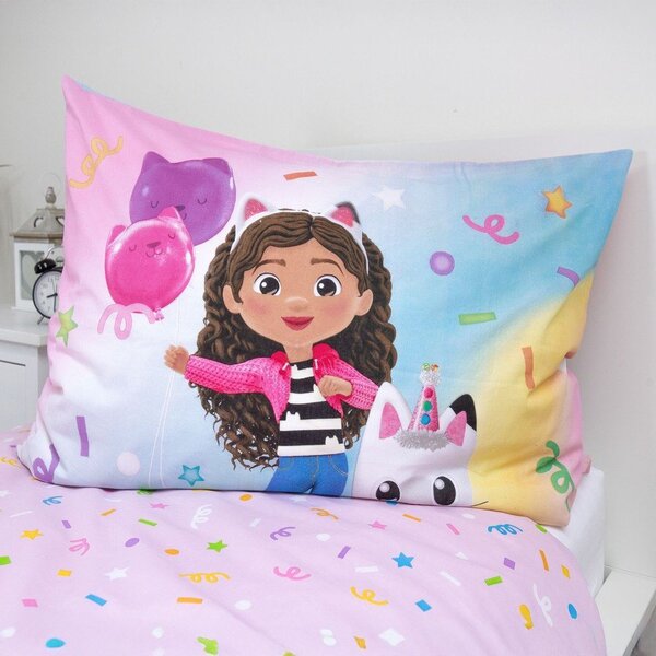 Ružičasta pamučna dječja posteljina za krevet za jednu osobu 140x200 cm Gabby's Dollhouse "Rainbow" – Jerry Fabrics