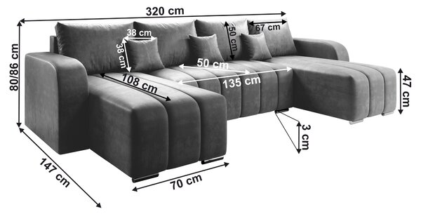 Zondo.hr Univerzalna sofa Potrina (monolith 85) . 1064055