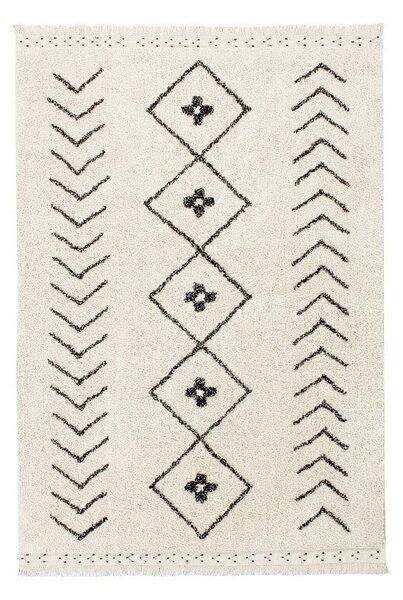 Krem periv/ručno rađen pamučan tepih 140x210 cm Bereber Rhombs – Lorena Canals