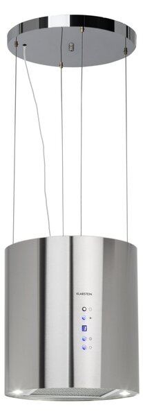 Klarstein Barett, otočna napa, Ø 38 cm, recirkulacija 522 m³/h, LED, filter s aktivnim ugljenom, nehrđajući čelik