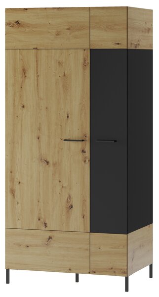 Zondo.hr Ormar za garderobu Lorren 70 (hrast artisan + crna mat). Akcija -20%. 1068174