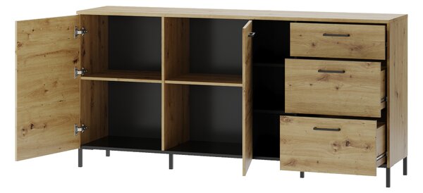 Zondo.hr Komoda Lorren 48 (hrast artisan + crna mat). Akcija -19%. 1068173