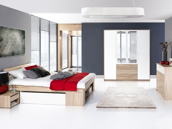 Komoda Melinne 05 (hrast sonoma 3D + bijela)
