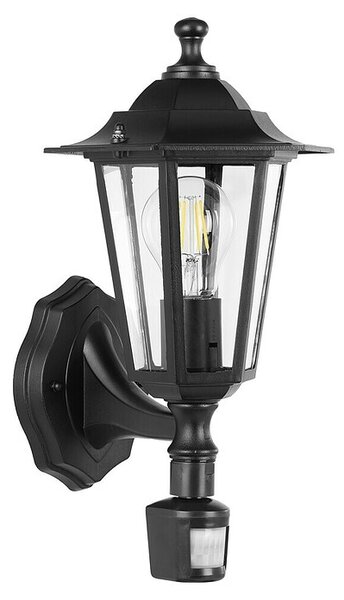 Eglo Laterna 4 Vanjska zidna svjetiljka (60 W, Crne boje, Prozirno, IP44, Senzor pokreta)