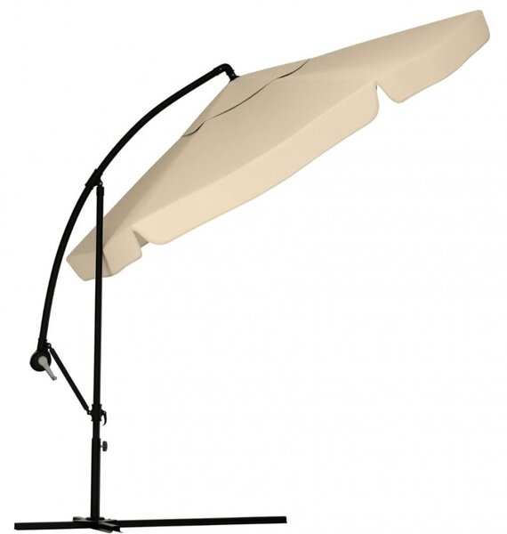Vrtni suncobran 3,5 m sa solarnim LED svjetlom - krem, UV50+