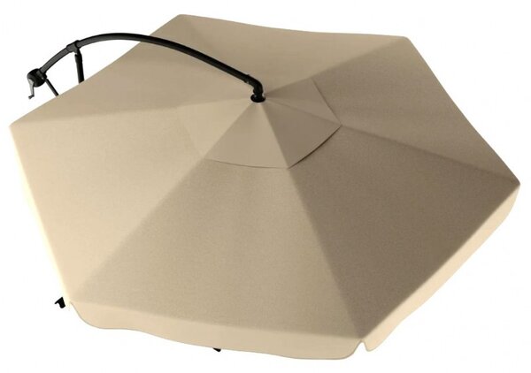 Vrtni suncobran 3,5 m sa solarnim LED svjetlom - krem, UV50+