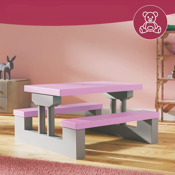 Dječji set za sjedenje sa suncobranom JASMIN, 67x78,5x42,5 cm, roza/siva Spielwerk