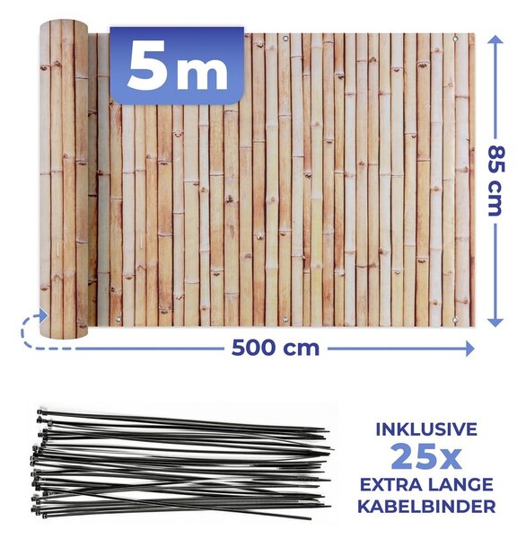 Svjetlo smeđi plastičan balkonski zastor 500x85 cm – Maximex