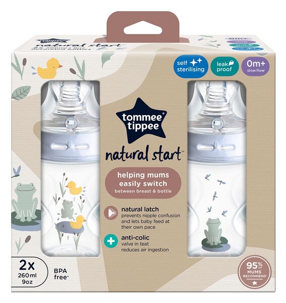 TOMMEE TIPPEE plastična bočica CTN 2x260ml ollie dekorirana dječak