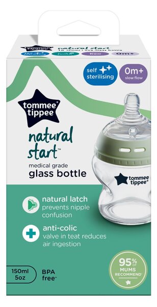 TOMMEE TIPPEE staklena bočica CTN 150 ml