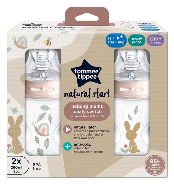 TOMMEE TIPPEE plastična bočica CTN 2x260 ml dekorirana curica