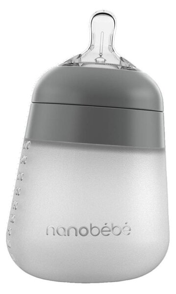 NANOBEBE silikonska bočica Flexy 270ml - Siva GRAY