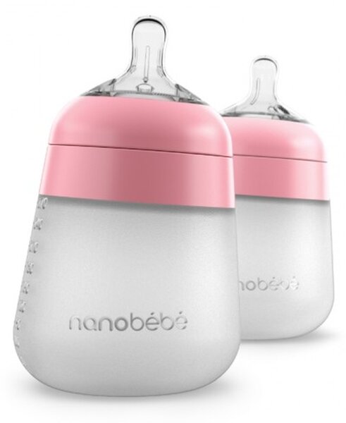 NANOBEBE silikonska bočica Flexy 270ml 2kom - Roza PINK