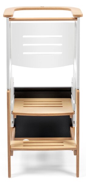 Maxi-Cosi edukativni toranj Toucan 3u1 - Natural Wood/White Montessori toranj za učenje, stol i stolica