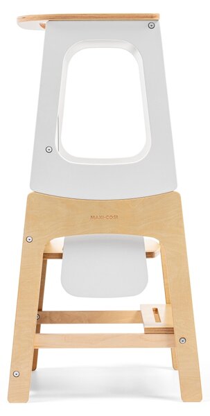 Maxi-Cosi edukativni toranj Toucan 3u1 - Natural Wood/White Montessori toranj za učenje, stol i stolica